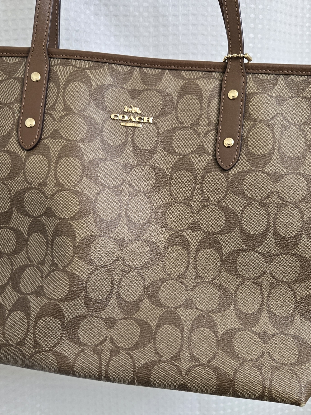 Coach Women's Brown Signature Tote Bag